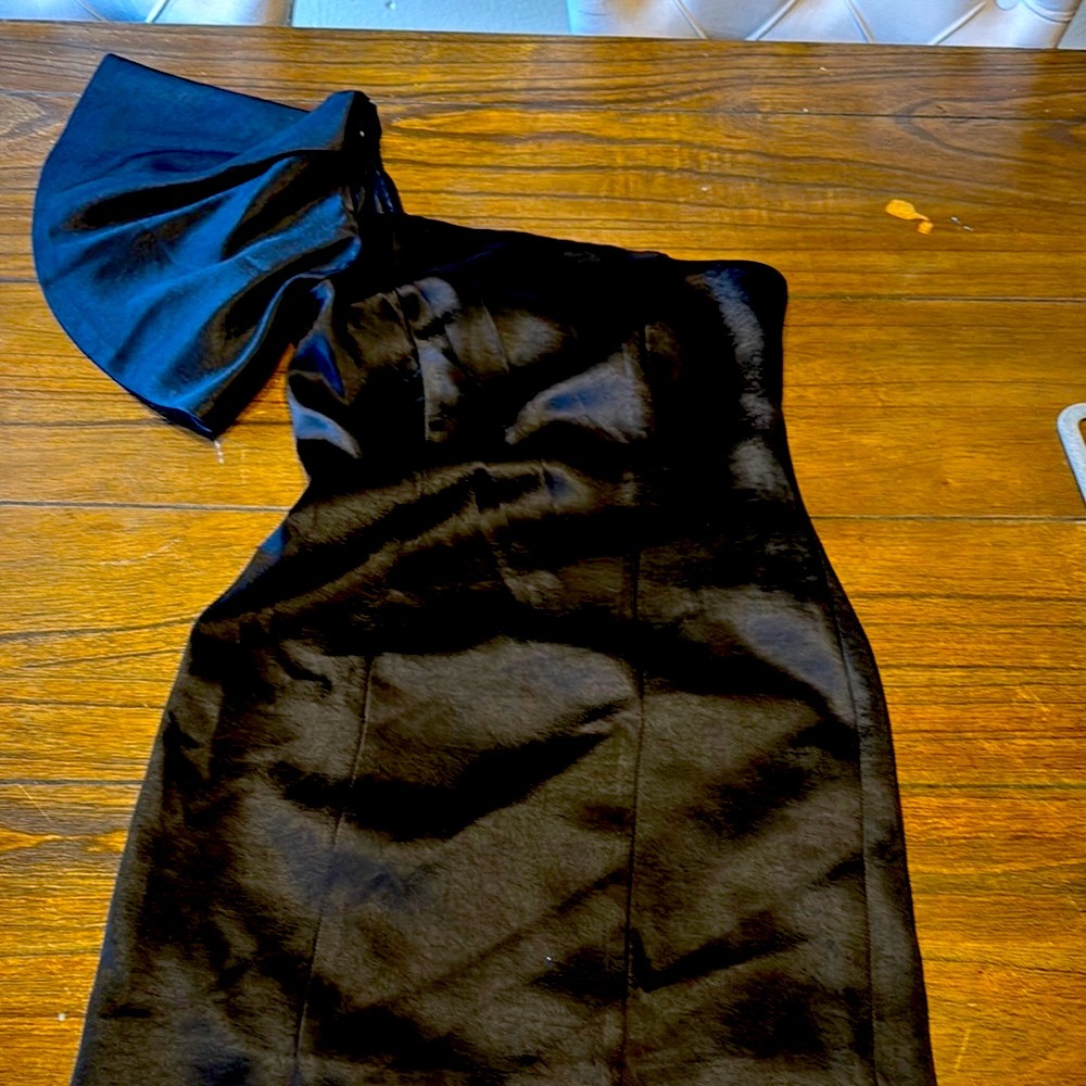 Fame and Partners  Free people Black One-Shoulder Sheath Dress